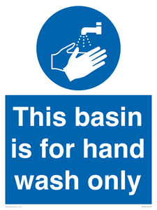 Basin for hand wash only
